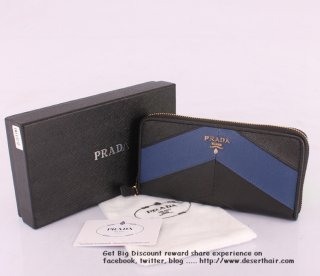 Prada 0506-4 Black With Dark Blue Wallet