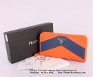 Prada 0506-4 Orange With Dark Blue Wallet