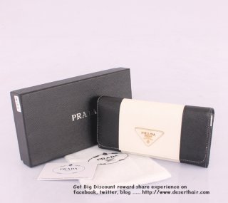 Prada 0506-1 White With Black Wallet