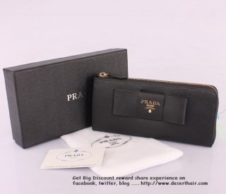 Prada 118301 Black Bowknot Wallet