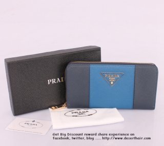 Prada 050604 Dark Blue With Light Blue Wallet