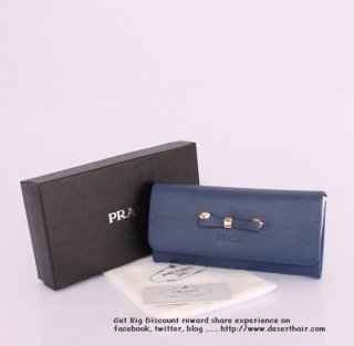 Prada 113201 Royal Blue Bowknot Wallet