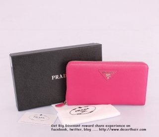 Prada 1188 Rose Red Wallet