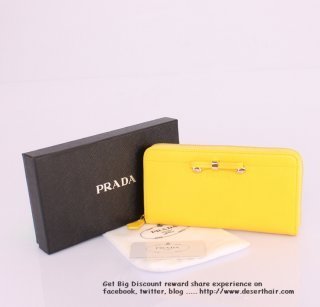 Prada 050603 Yellow Bowknot Wallet