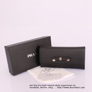 Prada 113201 Black Bowknot Wallet