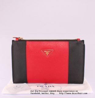 Prada 625 Black With Red Wallet