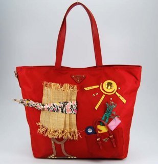 Prada Shoulder Red 89277 Bag