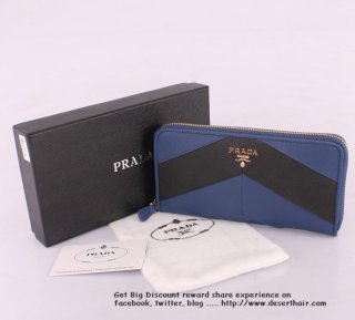 Prada 0506-4 Dark Blue With Black Wallet